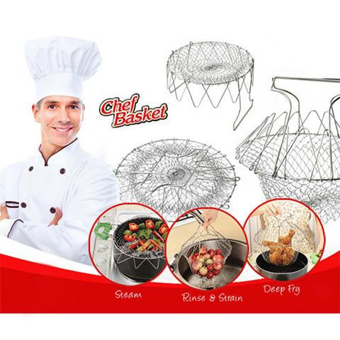 Free Shipping - Chef Basket Steam Rinse Easily Strain Fry Basket Strainer Kitchen Tools