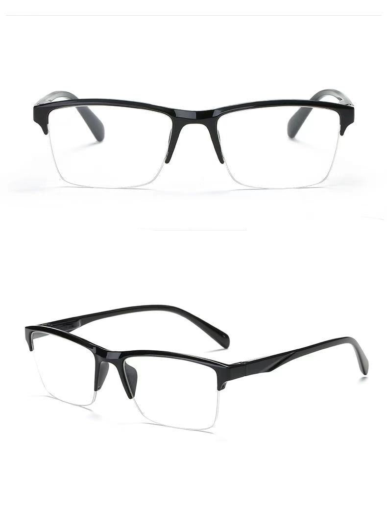 Free Shipping- Ultralight Mens Ladies Magnifying Reading Glasses Clear Half Frame 1.0 1.5 2.0 2.5 3.0 3.5