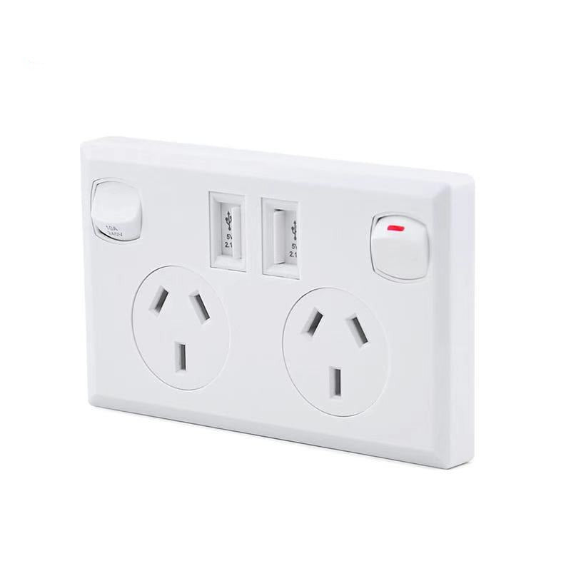 Dual USB Wall Power Supply Socket SAA Approval