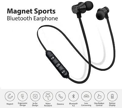 Free shipping-Wireless Magnet Sweatproof Bluetooth Headphones