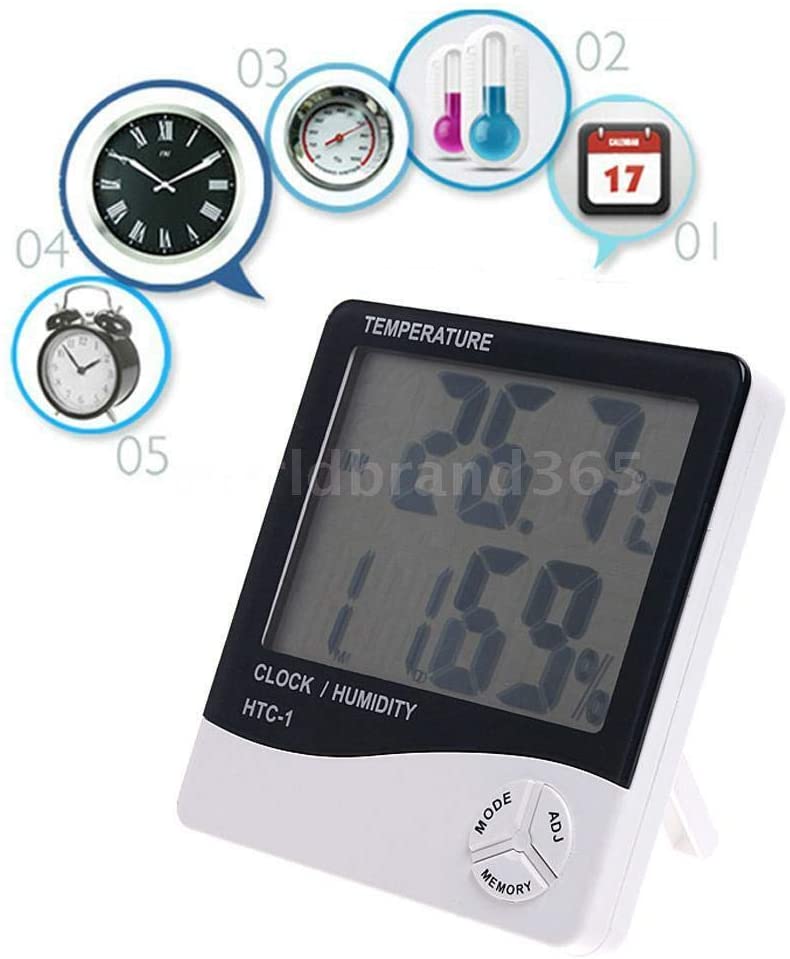 Hygrometer Thermometer with Clock & Alarm
