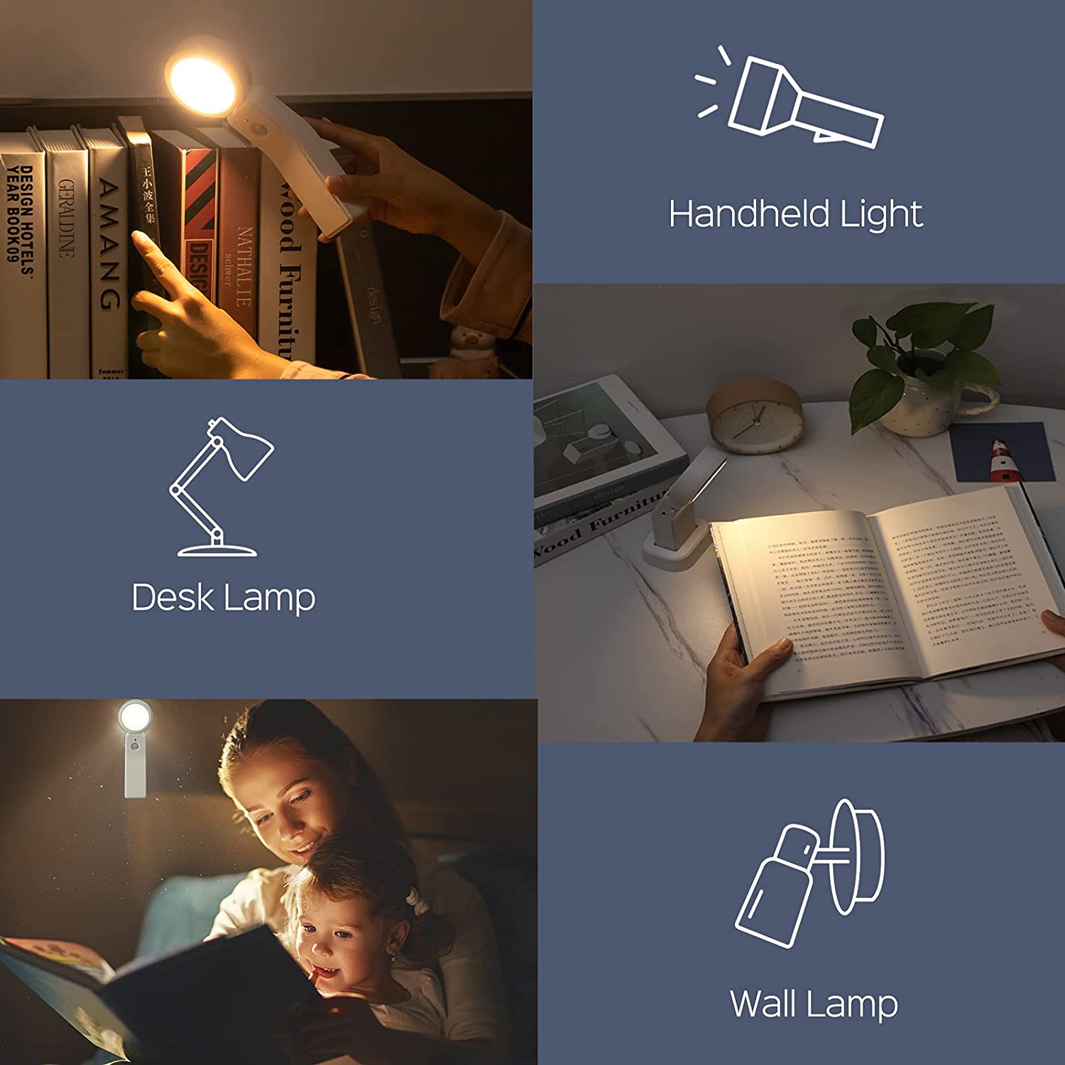 Free shipping- LED Night Light Function 3 in 1-Wall Lamp/Desk Lamp/Flashlight