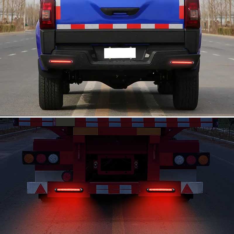 2X 15LED Brake STOP UTE Tail Light Indicator Slim Strip Trailer Truck