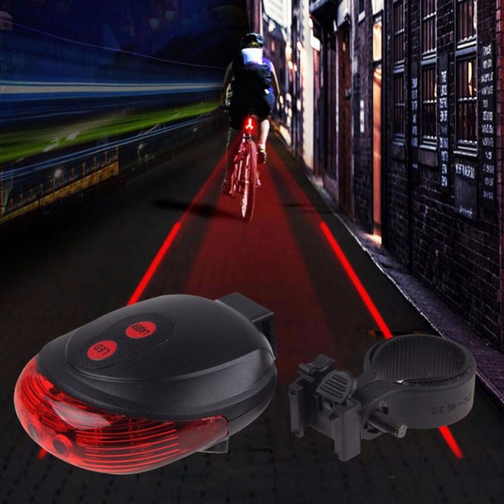 Free Shipping - 5LED+2Laser Cycling Safety Bicycle Rear Lamp