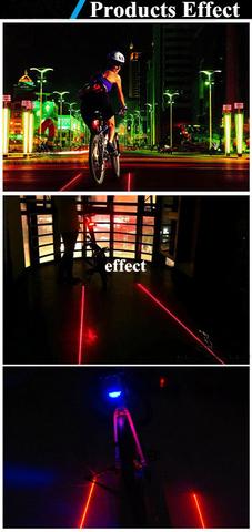 Free Shipping - 5LED+2Laser Cycling Safety Bicycle Rear Lamp