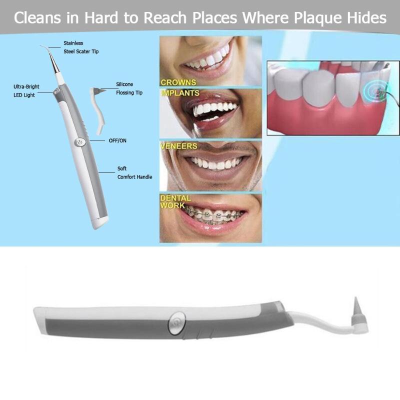 Electric Sonic Pic Tooth Stain Eraser Plaque Remover Oral Hygine Dental Cleaning