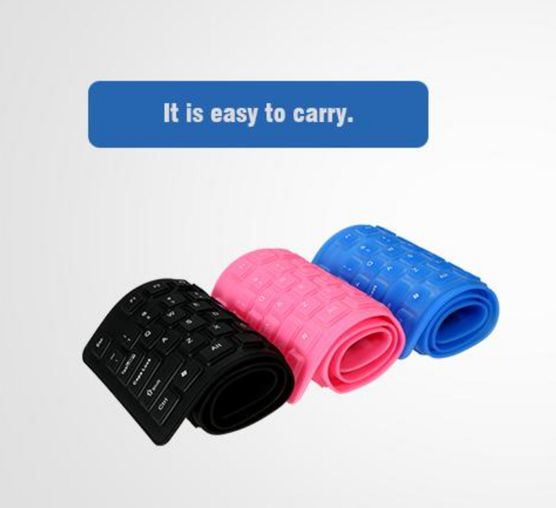 $3- Waterproof Silicone Folding Keyboard-109 Keys