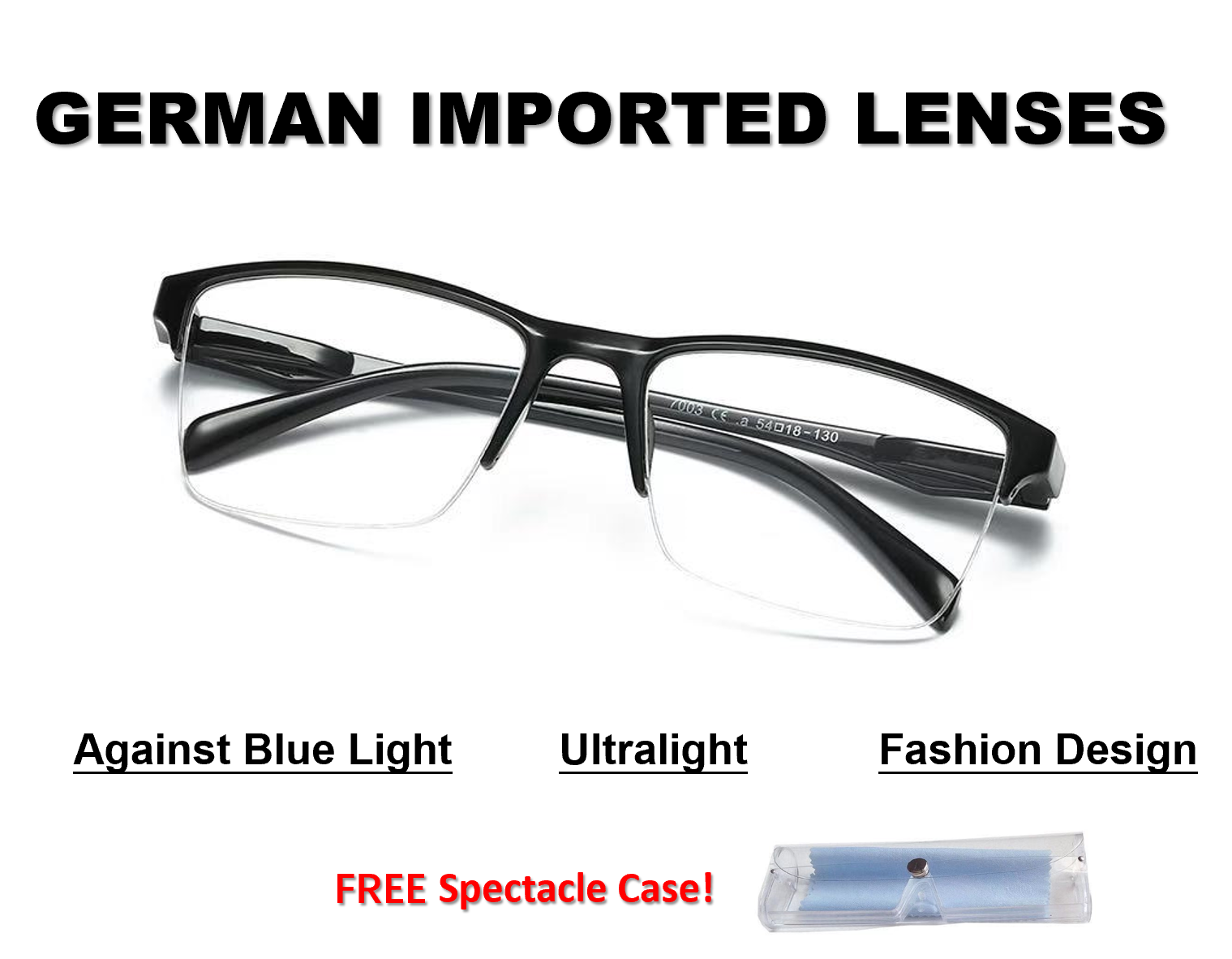 Ultralight Mens Ladies Magnifying Reading Glasses Clear Half Frame 1.0 1.5 2.0 2.5 3.0 3.5