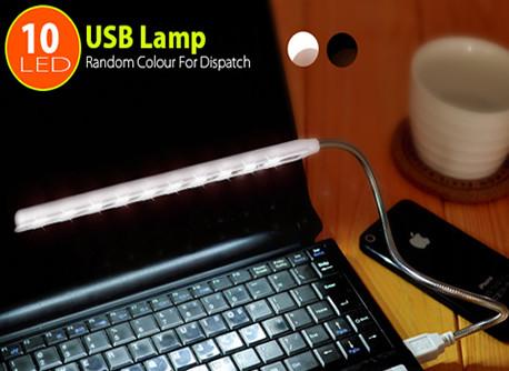 Free Shipping - Flexibl Switch USB 10 LED Light Lamp for Keyboard Reading Notebook Laptop