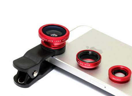 3 In 1 180° Fish eyeWide Angle Macro Camera Photo Zoom Len - For most smart phones