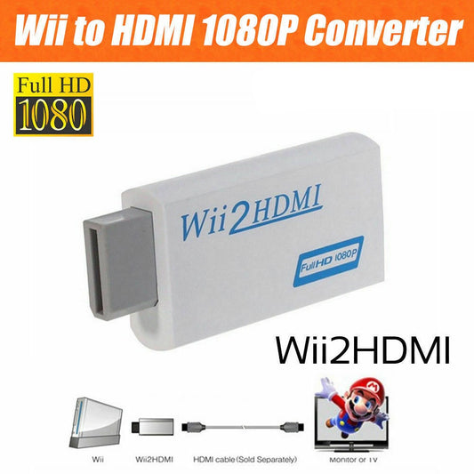 CLEARANCE- Wii HDMI Adapter 1080p Wii to HDMI Converter 3.5mm Adapter Audio HD Video Output