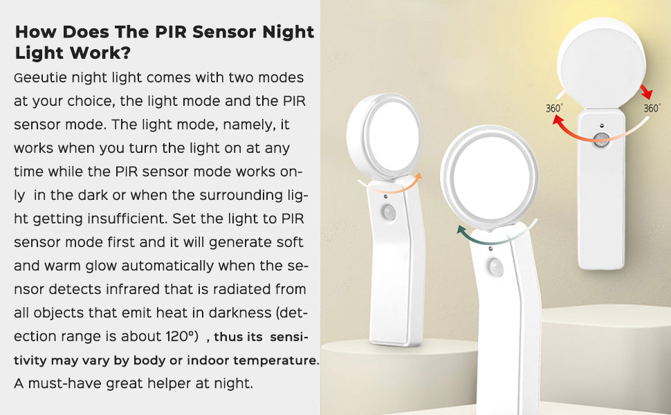 LED Night Light Function 3 in 1-Wall Lamp/Desk Lamp/Flashlight