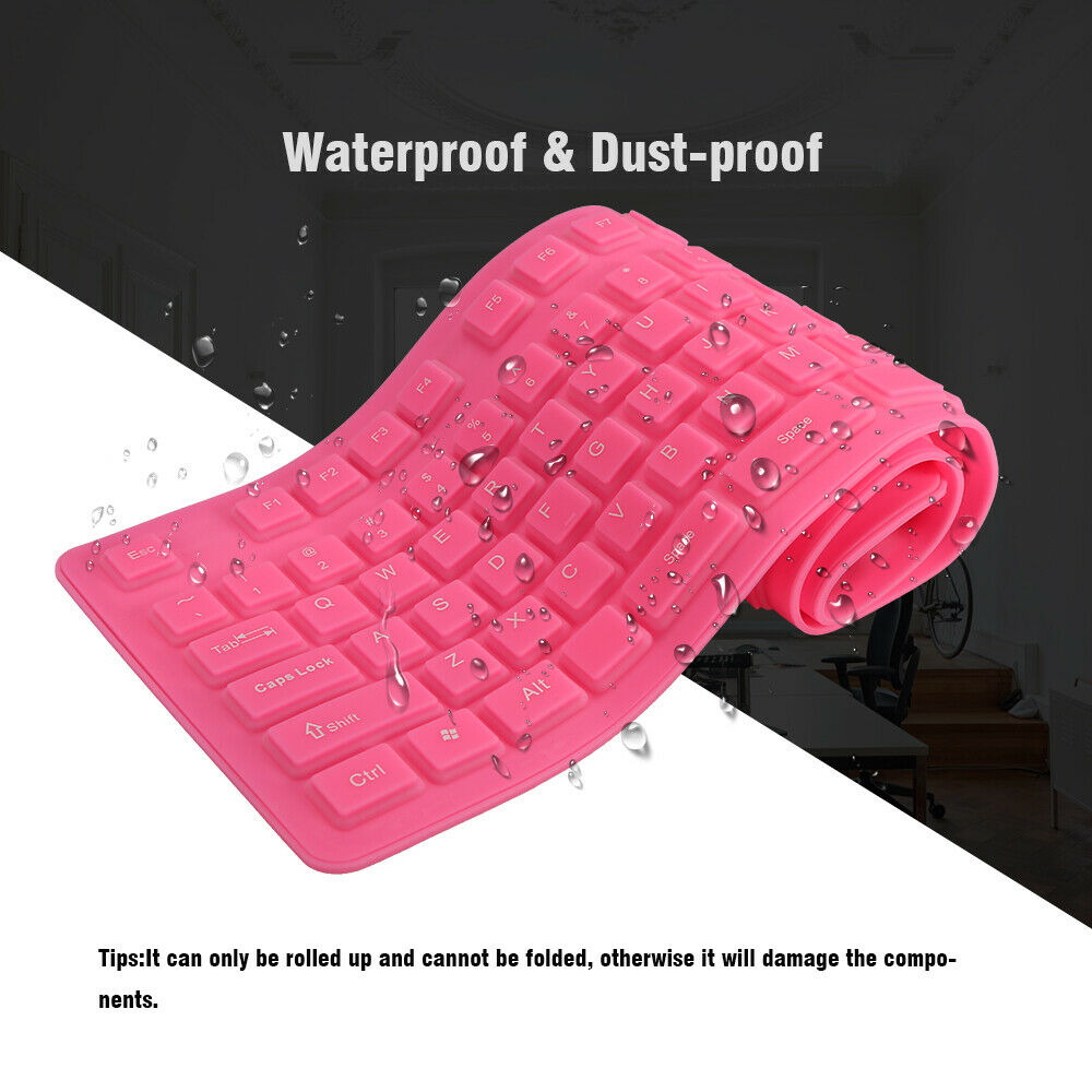 $3- Waterproof Silicone Folding Keyboard-109 Keys