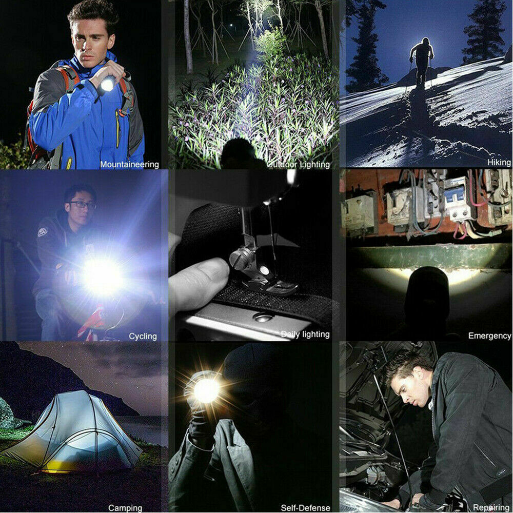 60000lm CREE XM-L Flashlight LED Torch USB Rechargeable