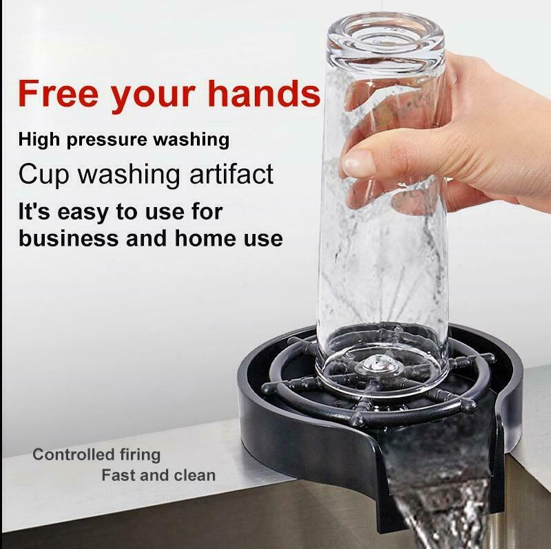 CLEARANCE- Glass Rinser Automatic Faucet Cup Washer Sink Bottle Cleaning for Bar Kitchen