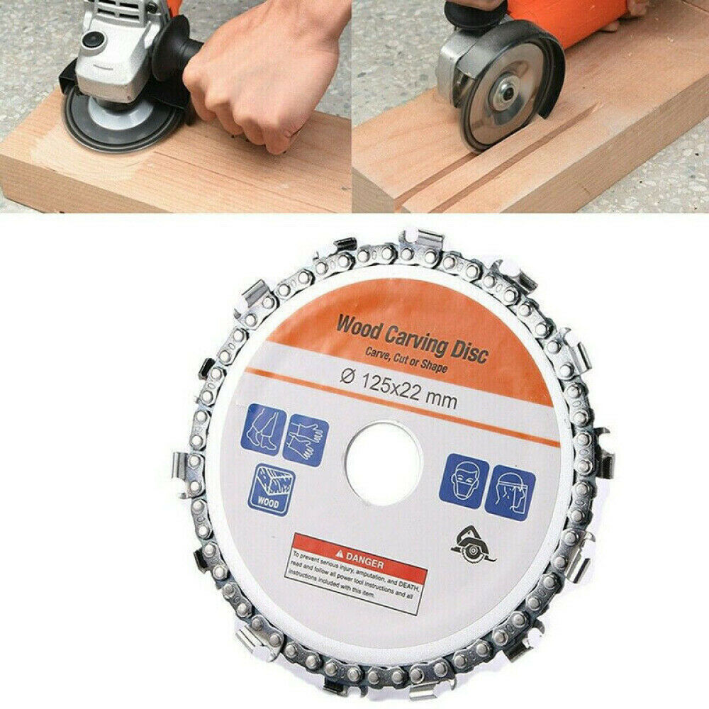 5 inch 14 Tooth Woodworking Chain Plate for Angle Grinder Wood Carving Disc