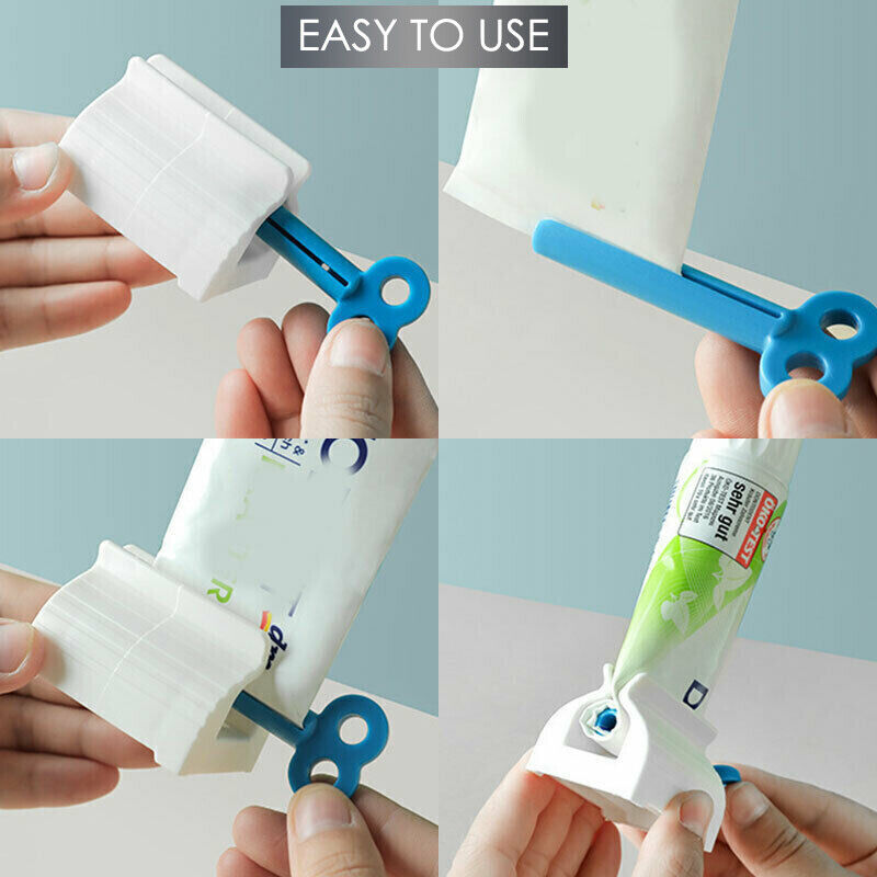 Toothpaste Squeezer Bathroom Tube Easy Stand Dispenser Rolling Holder Seat