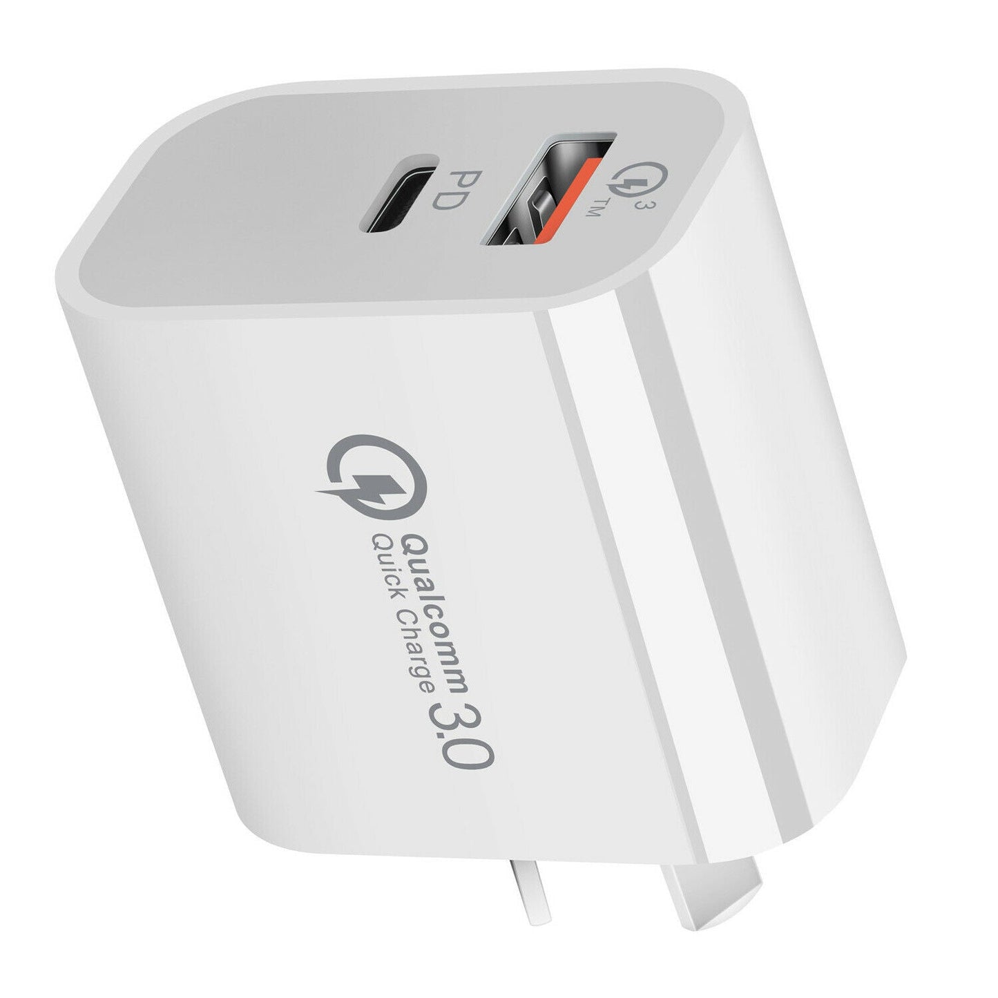 20W DUAL USB+Type C QC3.0+PD Quick Charger AU Wall Plug Adapter