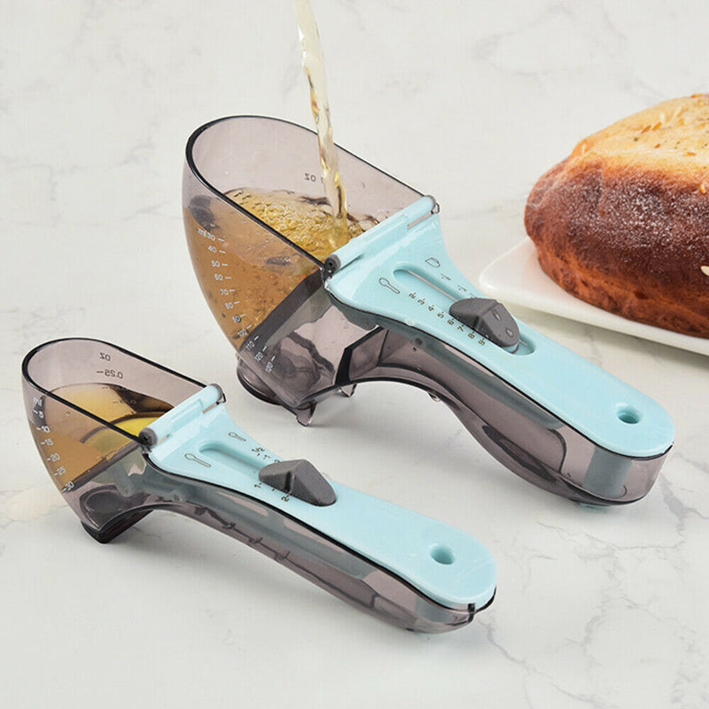 Free shipping- 2pcs Baking Plastic Kitchen Scale Gauge Scoop Adjustable Measuring Spoons