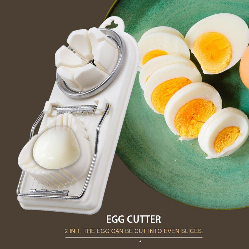 Free shipping- 2 In 1 Stainless Steel Cut Egg Slicer Kitchen Tool