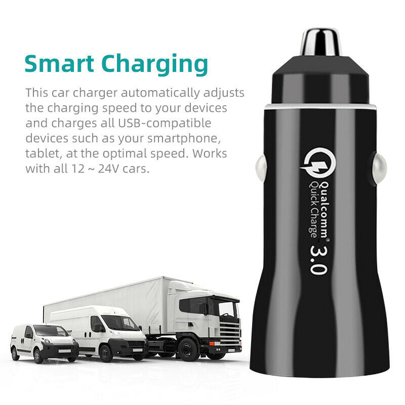 Free shipping- 36W Dual Port Car Charger PD QC3.0 FAST Charge USB Type C Cigarette Lighter Adapter