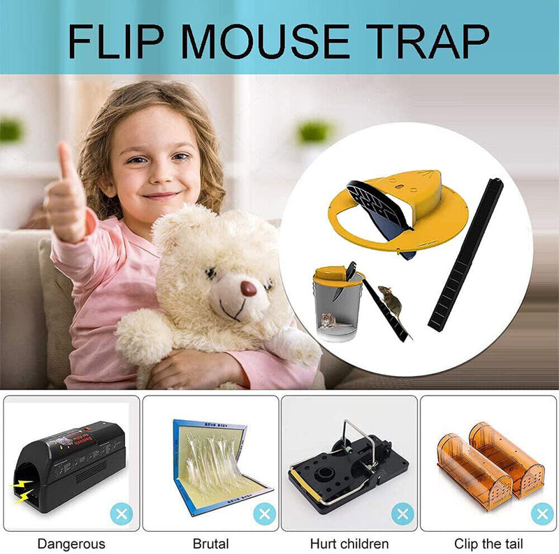 Mouse Trap Flip N Slide Bucket Lid Reusable Rat Catcher Killer with Ladder