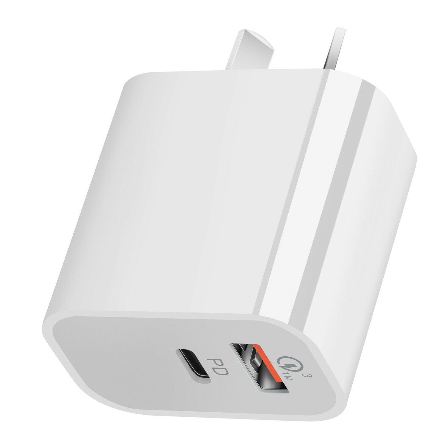 20W DUAL USB+Type C QC3.0+PD Quick Charger AU Wall Plug Adapter