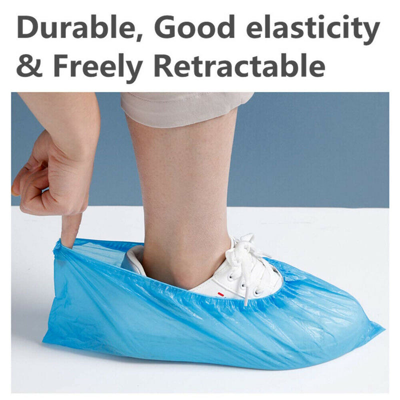 $3- 100pcs Waterproof Plastic Disposable Shoe Cover
