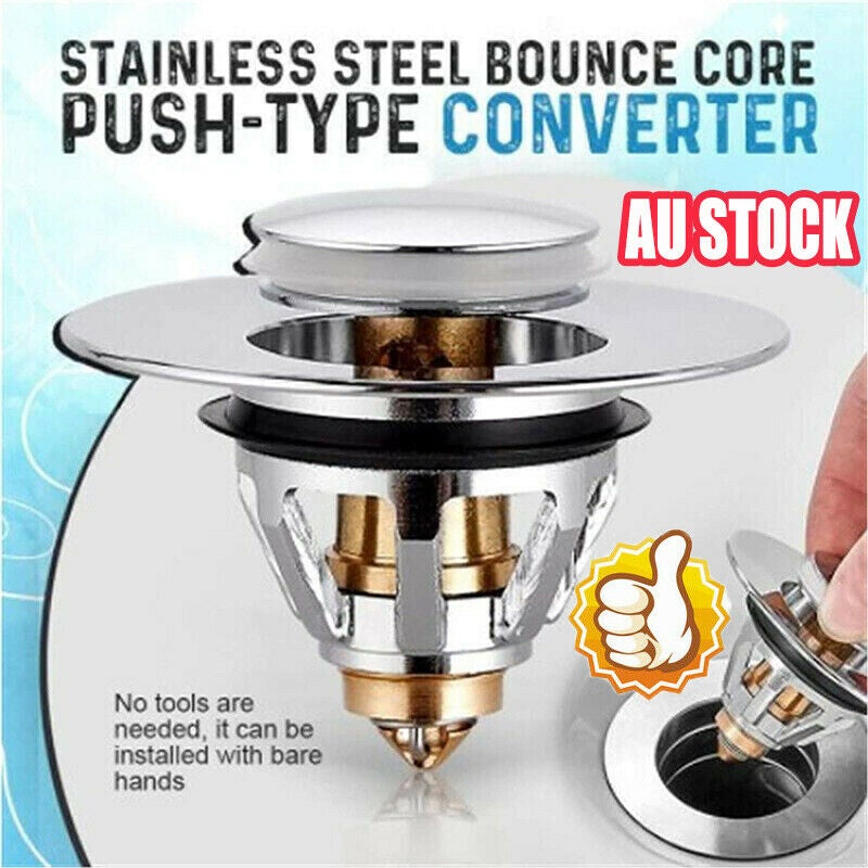 Free shipping- Universal Steel Push Type Drain Filter Bounce Core