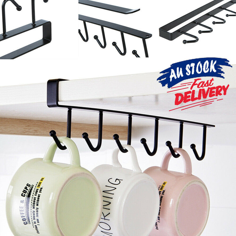 Free shipping-Iron 6 Hooks Wardrobe Cabinet Storage Rack