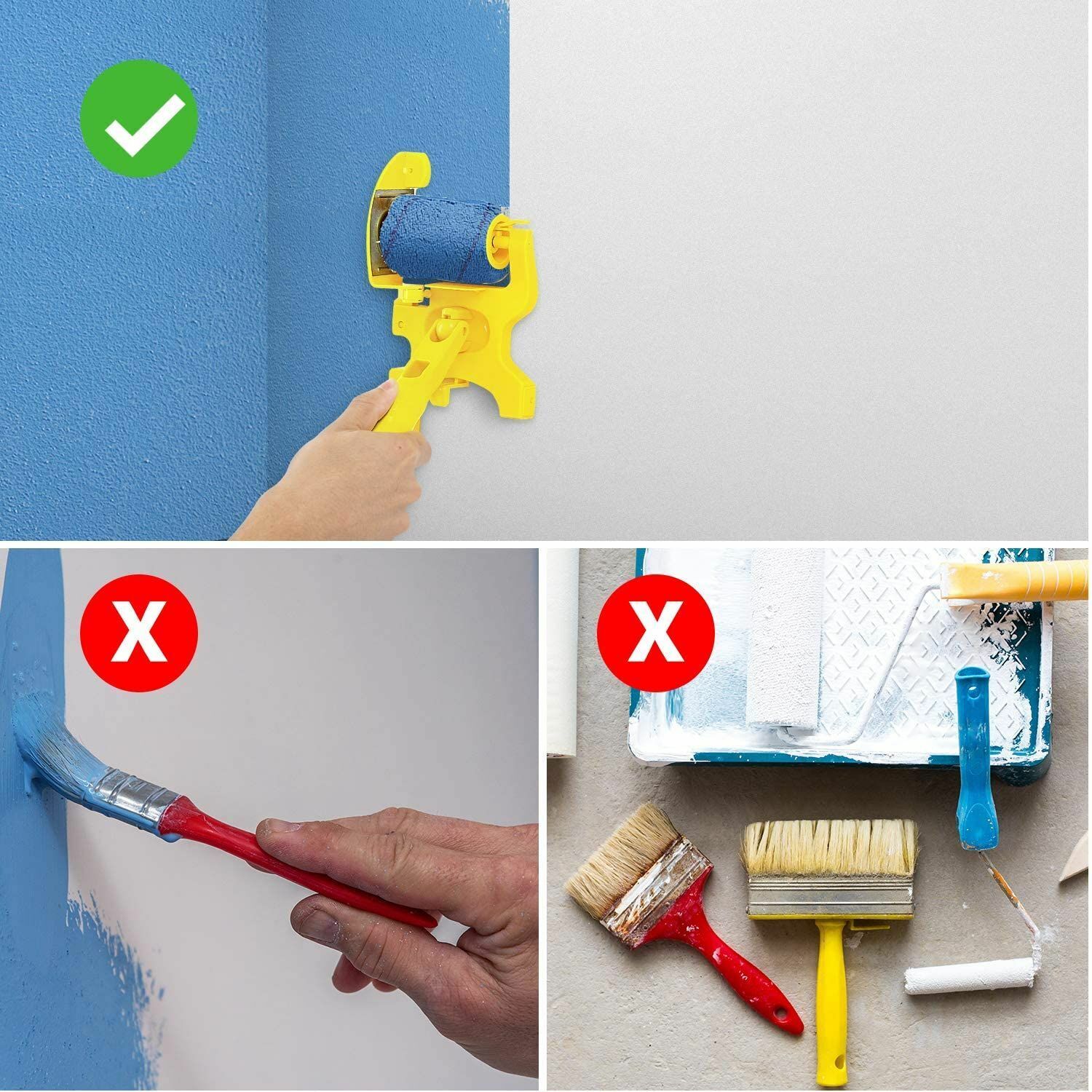 5pcs Handheld Clean-Cut Paint Roller Brush Portable Edger Painting Home Wall Ceilings