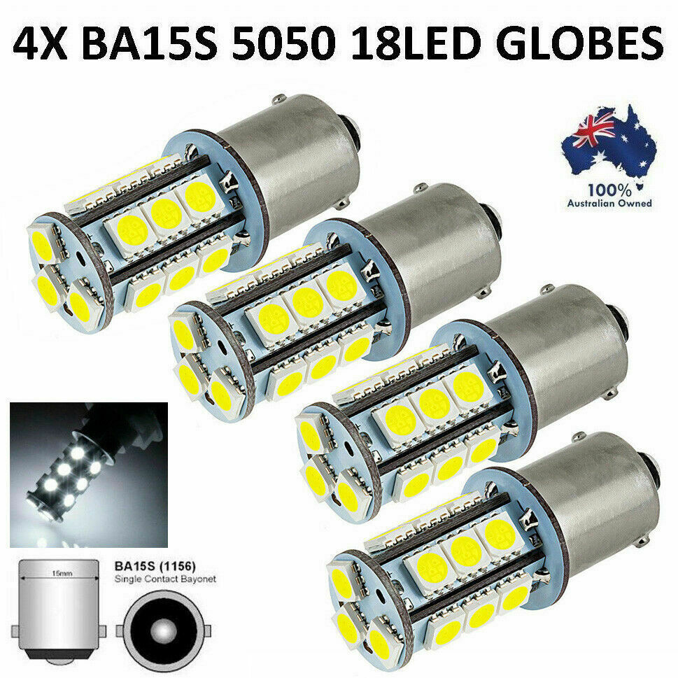 Free Shipping- 4pcs/6pcs/8pcs 12V 1156 BA15S 18 LED Car White Light Bulb