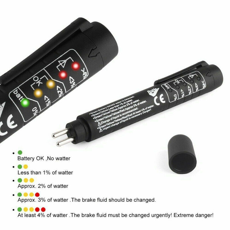 Free shipping- Brake Oil Fluid Tester LED Moisture Liquid Tool Car Vehicle Test Indicator Pen