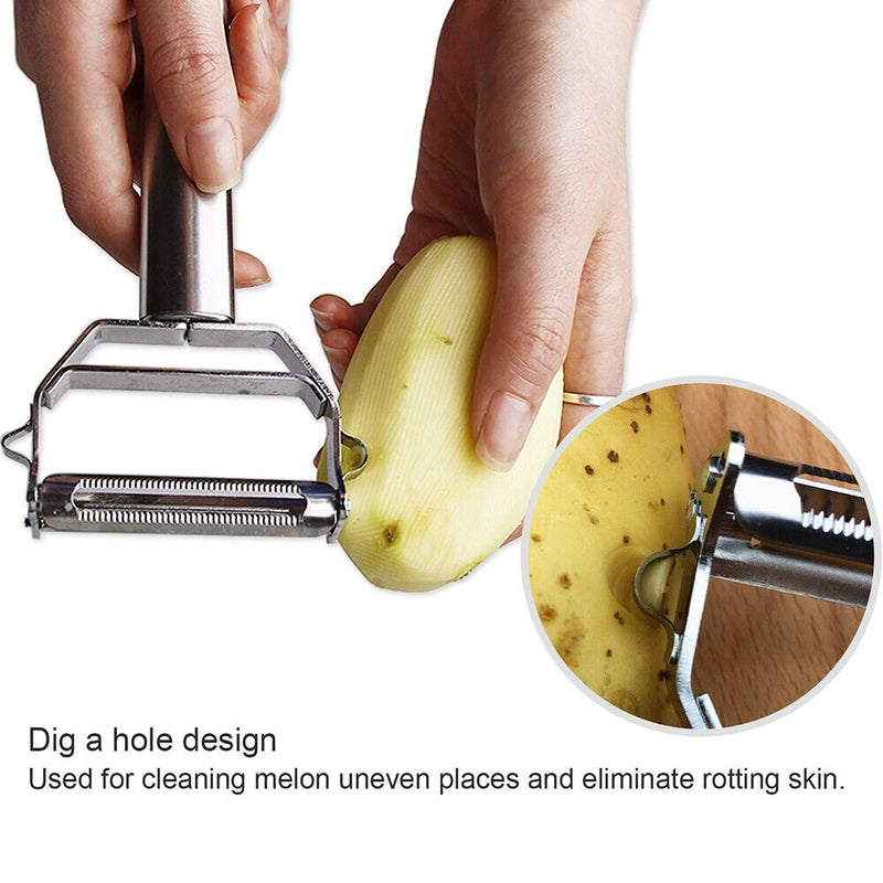 Stainless Steel Serrated Cutter Fruit Peeler Slicer Potato Vegetable