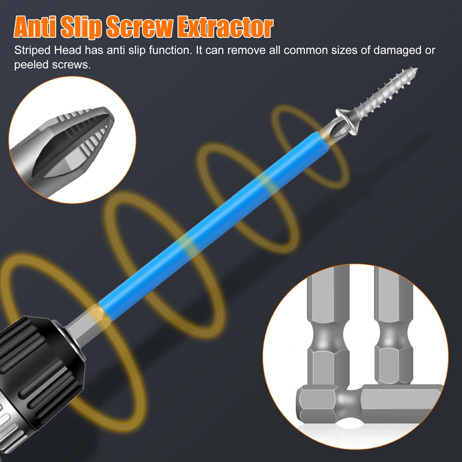 7Pcs Magnetic Anti-Slip Drill Bit PH2 Cross Head Screwdriver Set Tool