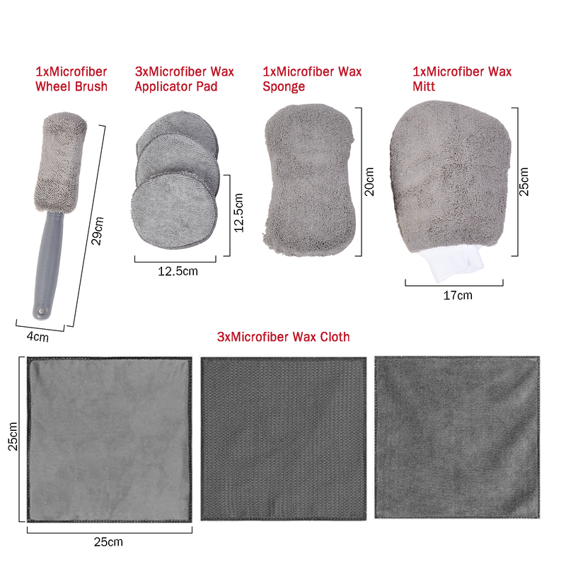 Free shipping- 9PC Microfiber Wash Cleaning Care Tools Kit
