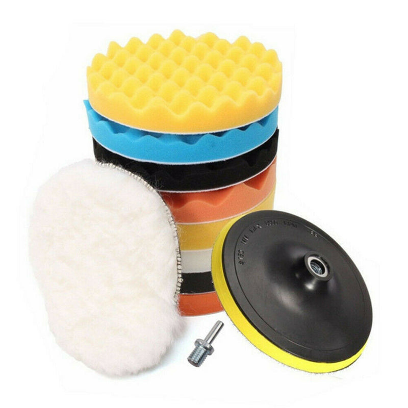 22Pcs 3inch Buffing Pads Sponge Woolen Waxing Buffing Pad Kit Drill Adapter