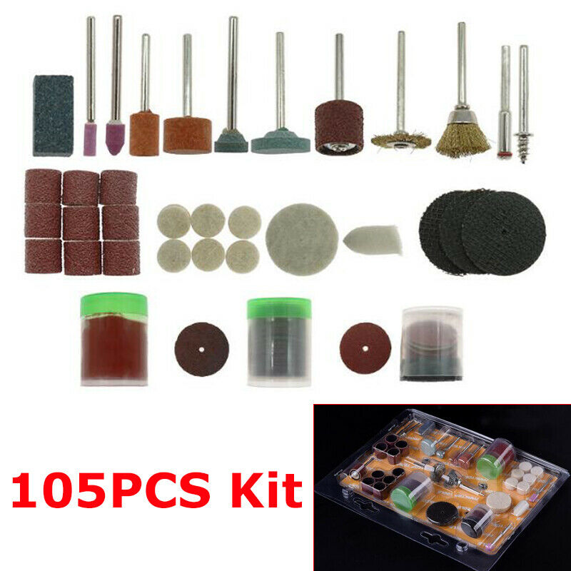 CLEARANCE- 105pc Rotary Drill Bit Die Grinder Stone Buffing Polish Grinding For Rotary Tool