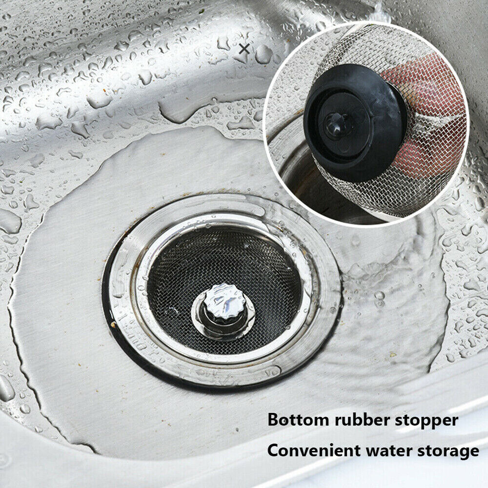 Premium Kitchen Sink Replacement Strainer – Waste Plug – Basin Drain Filter Stopper – Stainless Steel