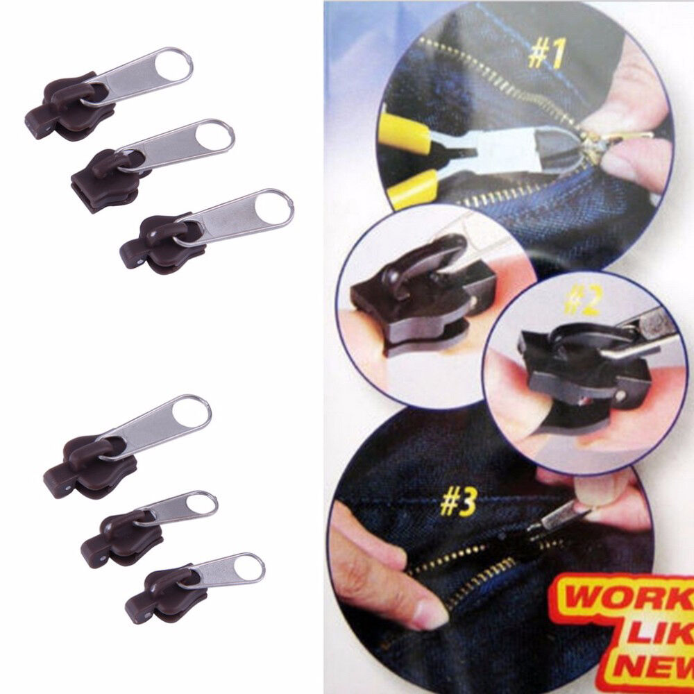 6PCS Fix A Zipper Zip Slider Puller Rescue Instant Repair Replacement Durable