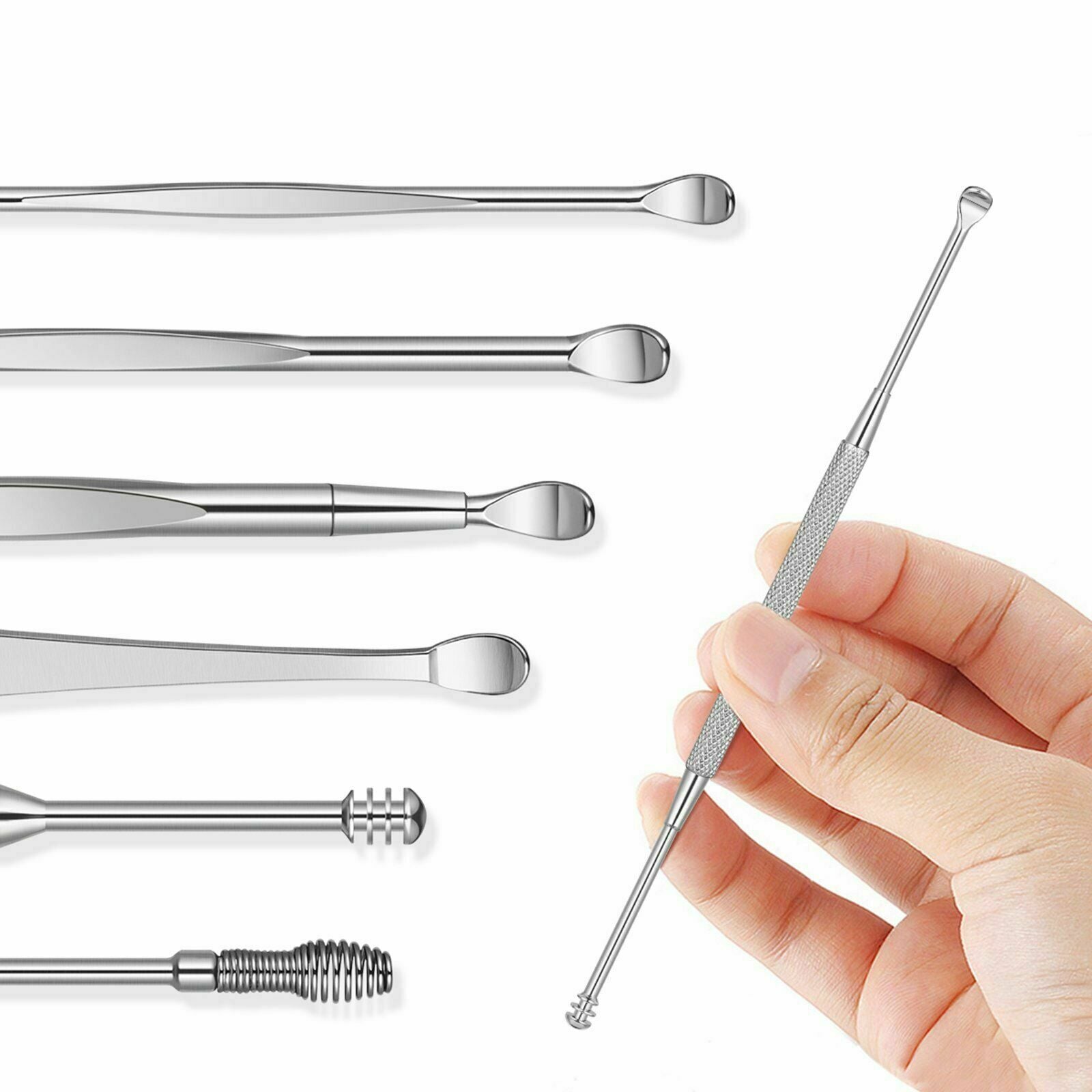 6pcs Stainless Steel Ear Pick Wax Cleaner