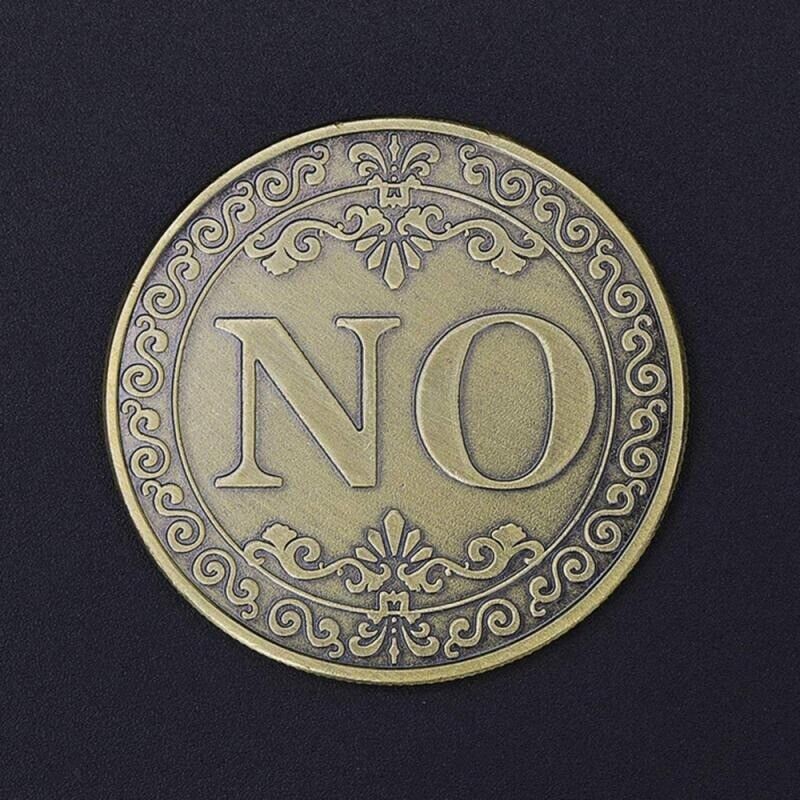 40MM YES or NO Bronze Decision Letter Flip Coin Embossed Commemorative Collection Arts