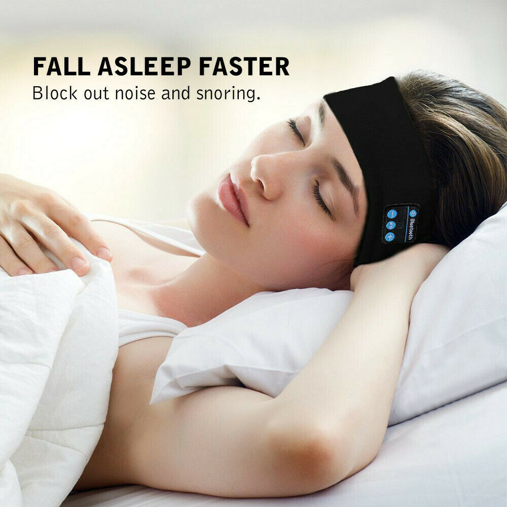 Sleep Headset Bluetooth Wireless Stereo Earphone Headphone Sports Headband w/Mic