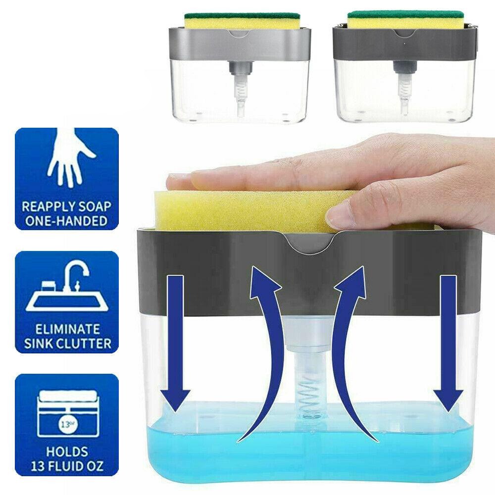 Free shipping-2 in 1 Pump Soap Dispenser and Sponge Caddy