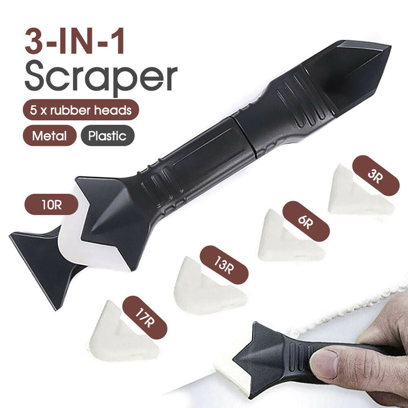 Free shipping- Silicone Caulking 3 in 1 Tool Removal Residue Scraper Kit Sealant Replace Set