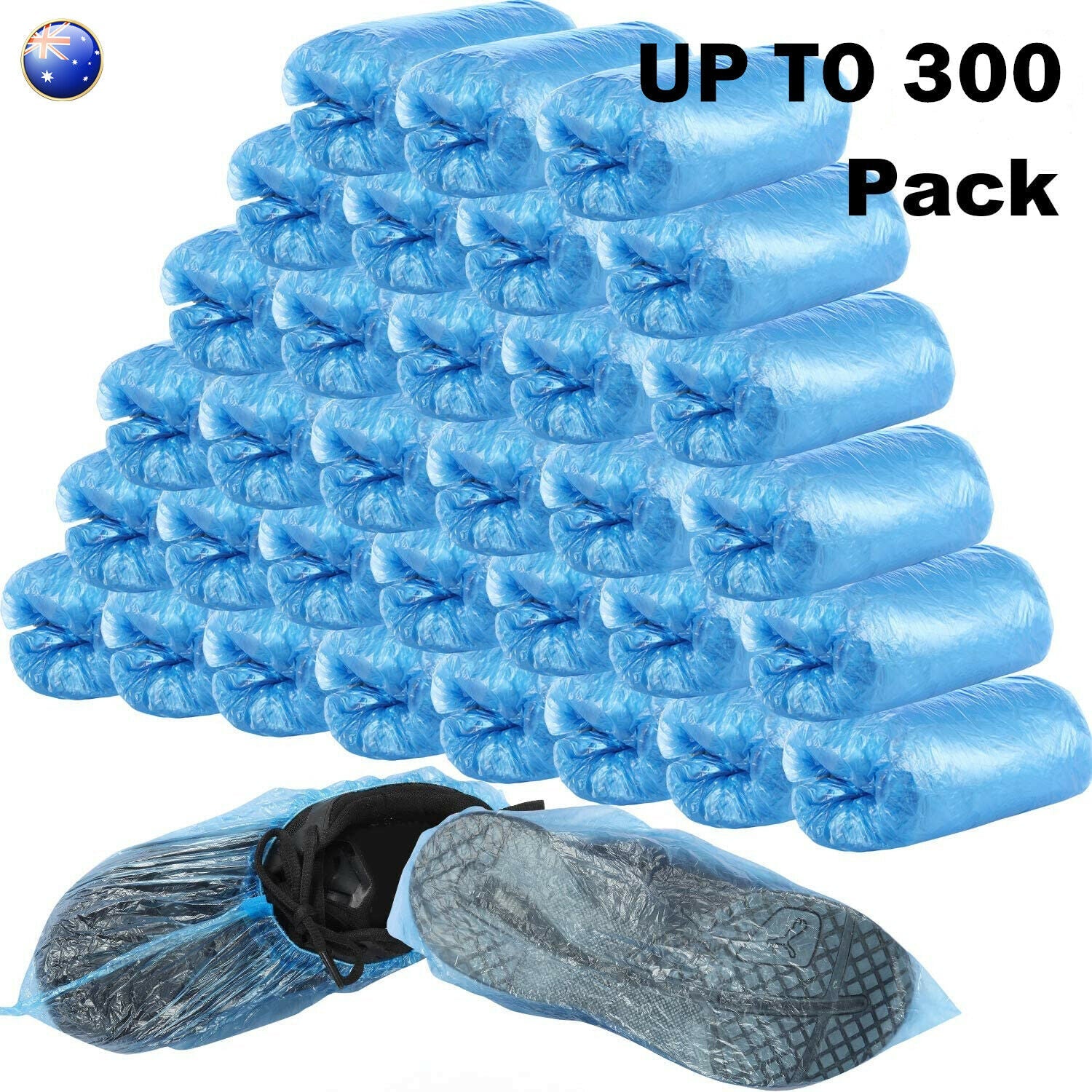 $3- 100pcs Waterproof Plastic Disposable Shoe Cover