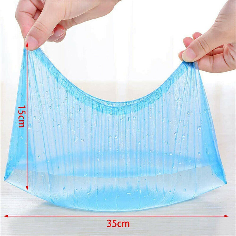 $3- 100pcs Waterproof Plastic Disposable Shoe Cover