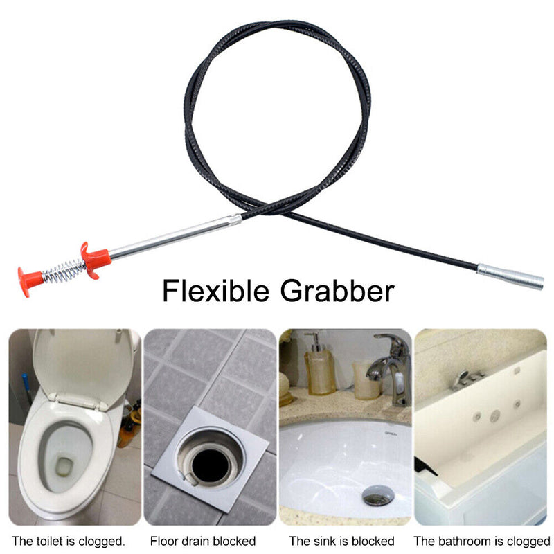 0.6M/2M Extra long Flexible Pick Up Tool Claw Retrieve Metal Drainage Cleaning Bend Spring