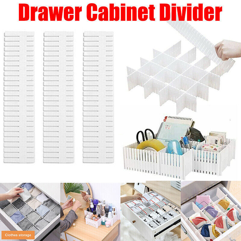 4pcs Adjustable Clapboard Drawer Cabinet Divider Partition DIY Storage Organiser