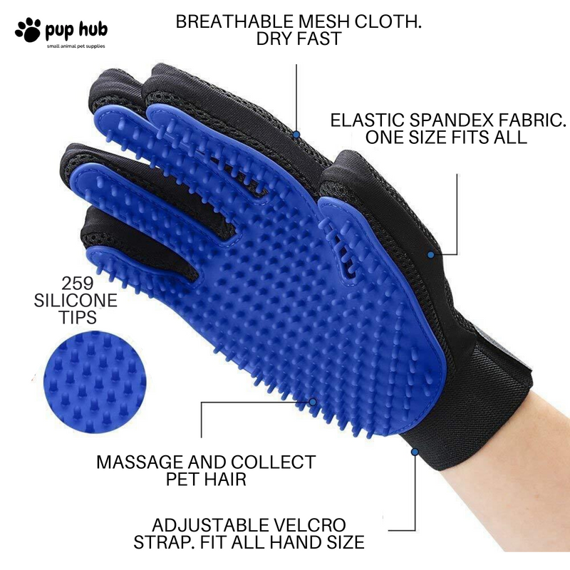 A Pair of Dog Grooming Glove Brush Cleaning Magic For Rabbits Cat Hair Remover